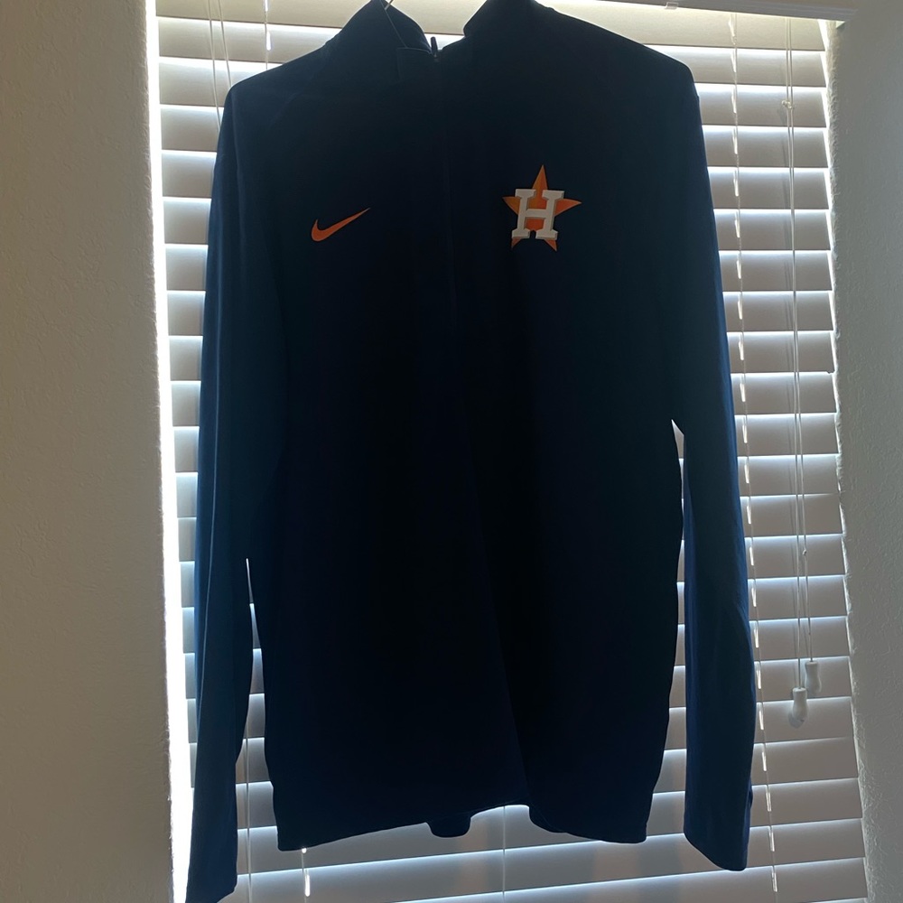 Men's Houston Astros Nike Navy Team Logo Element Performance 1/2 Pullover Jacket